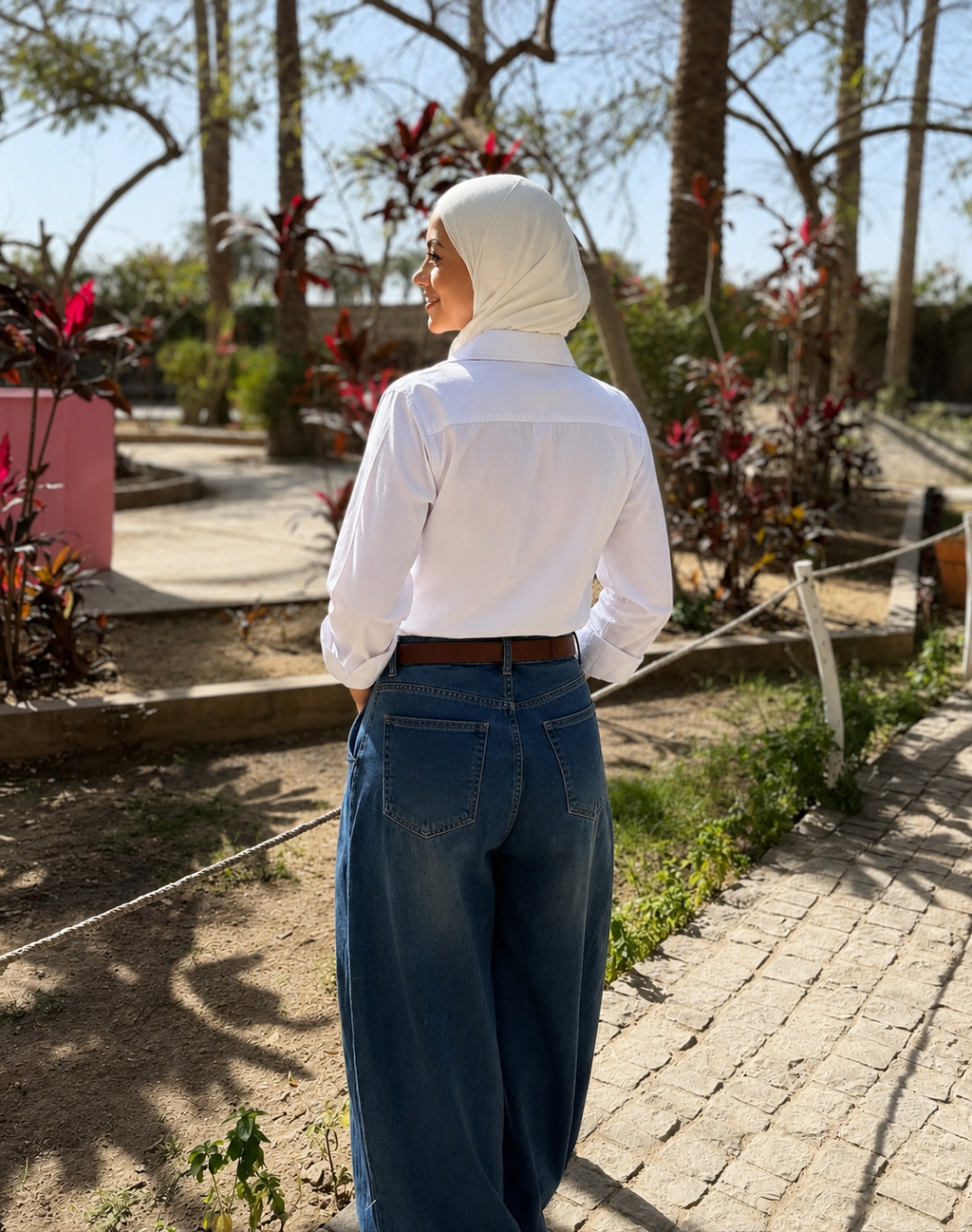 Azure Flow Wide Leg Denim Pants