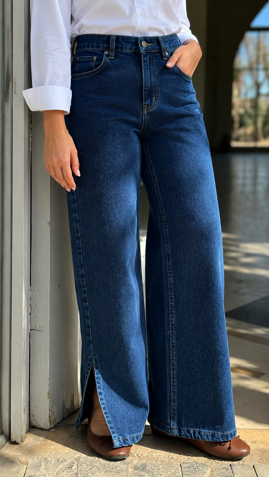 Midnight Wide Leg Denim Pants