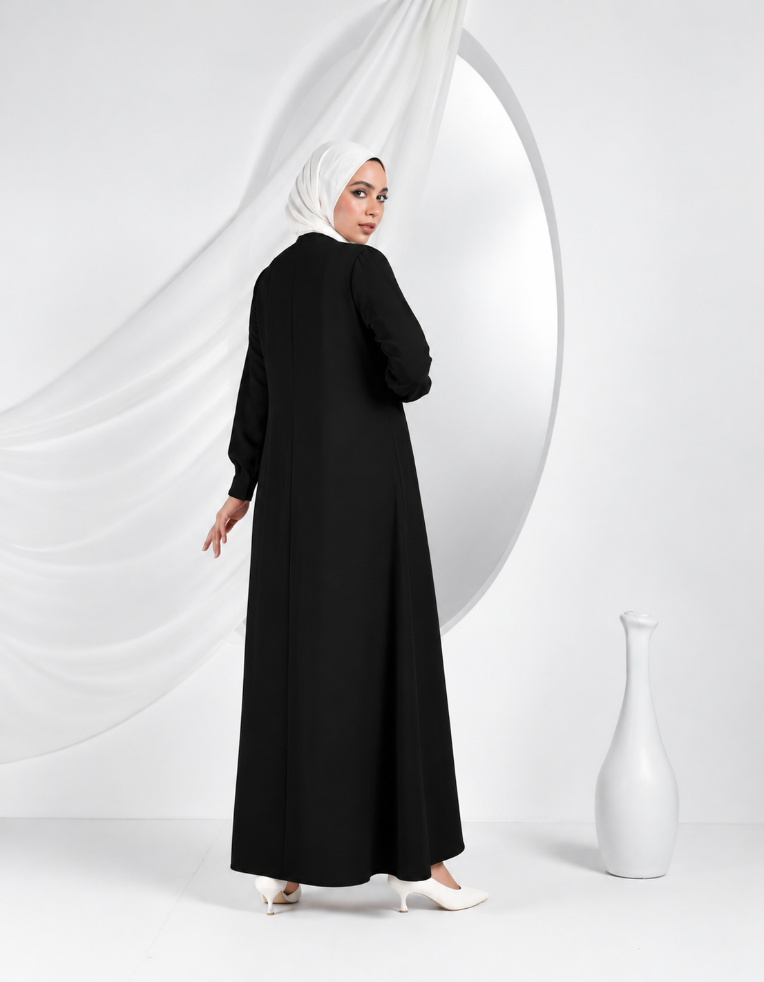 Linen Long Sleeves Basic Dress