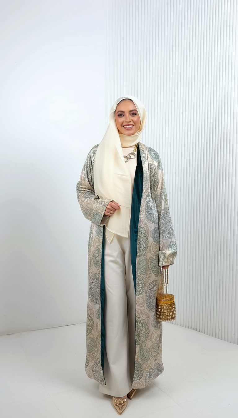 Dual Grace Emerald Double-Face Abaya