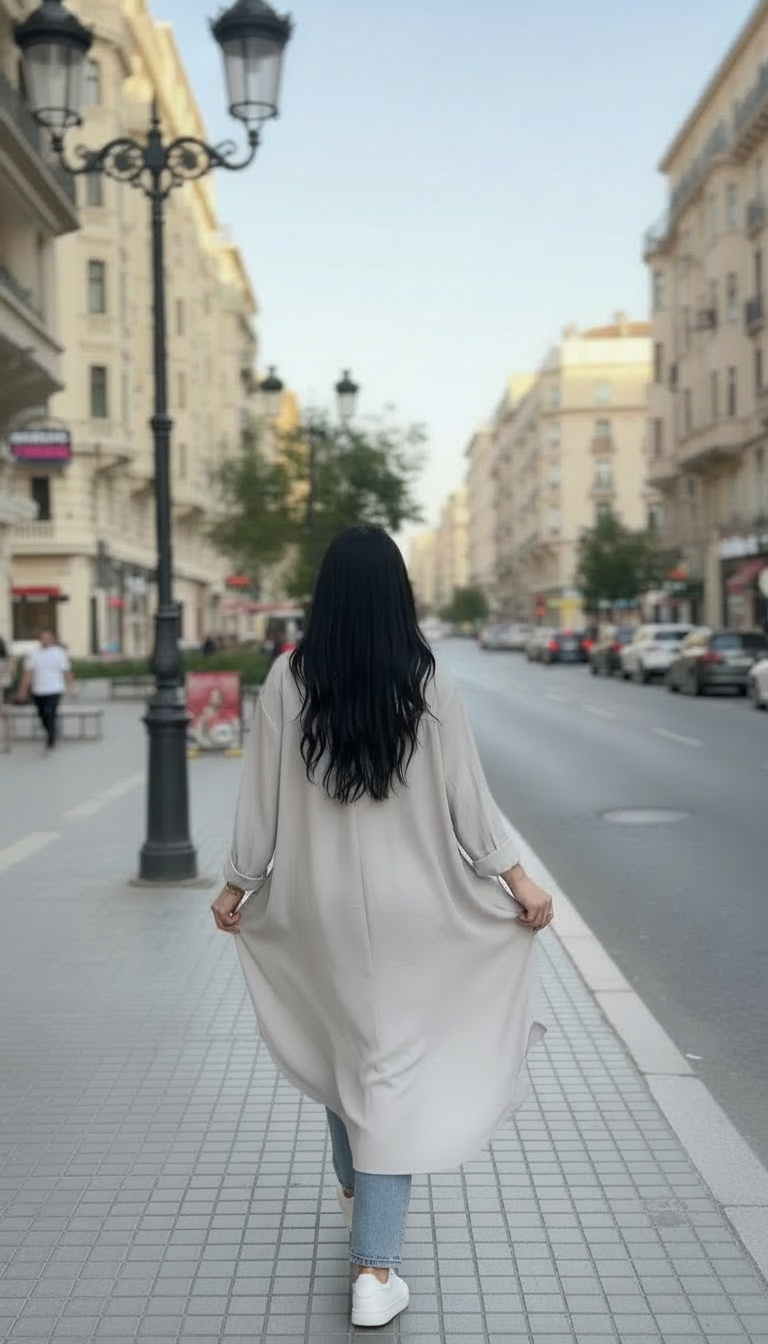 Buttoned Flow Long Shirt