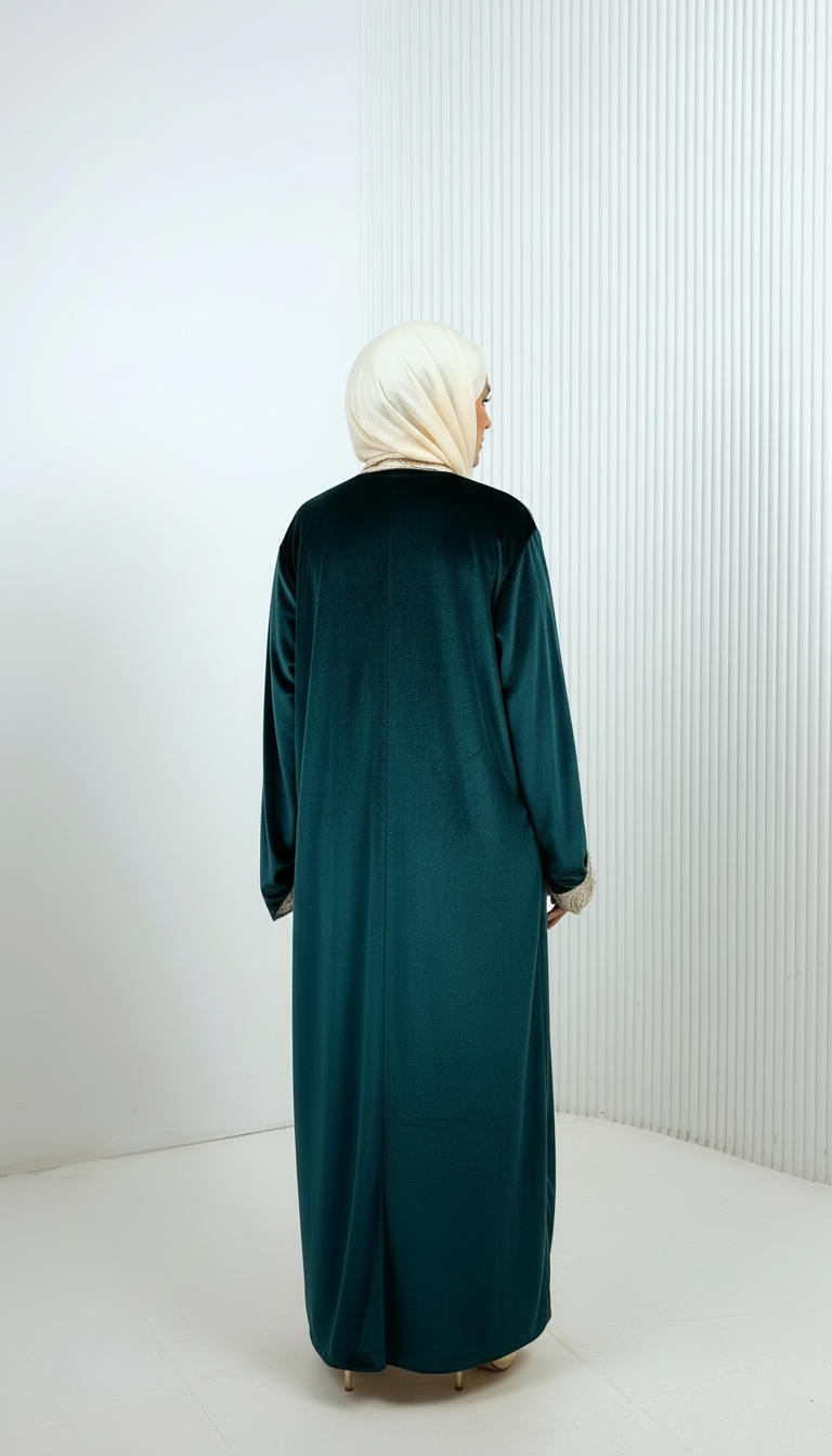 Dual Grace Emerald Double-Face Abaya