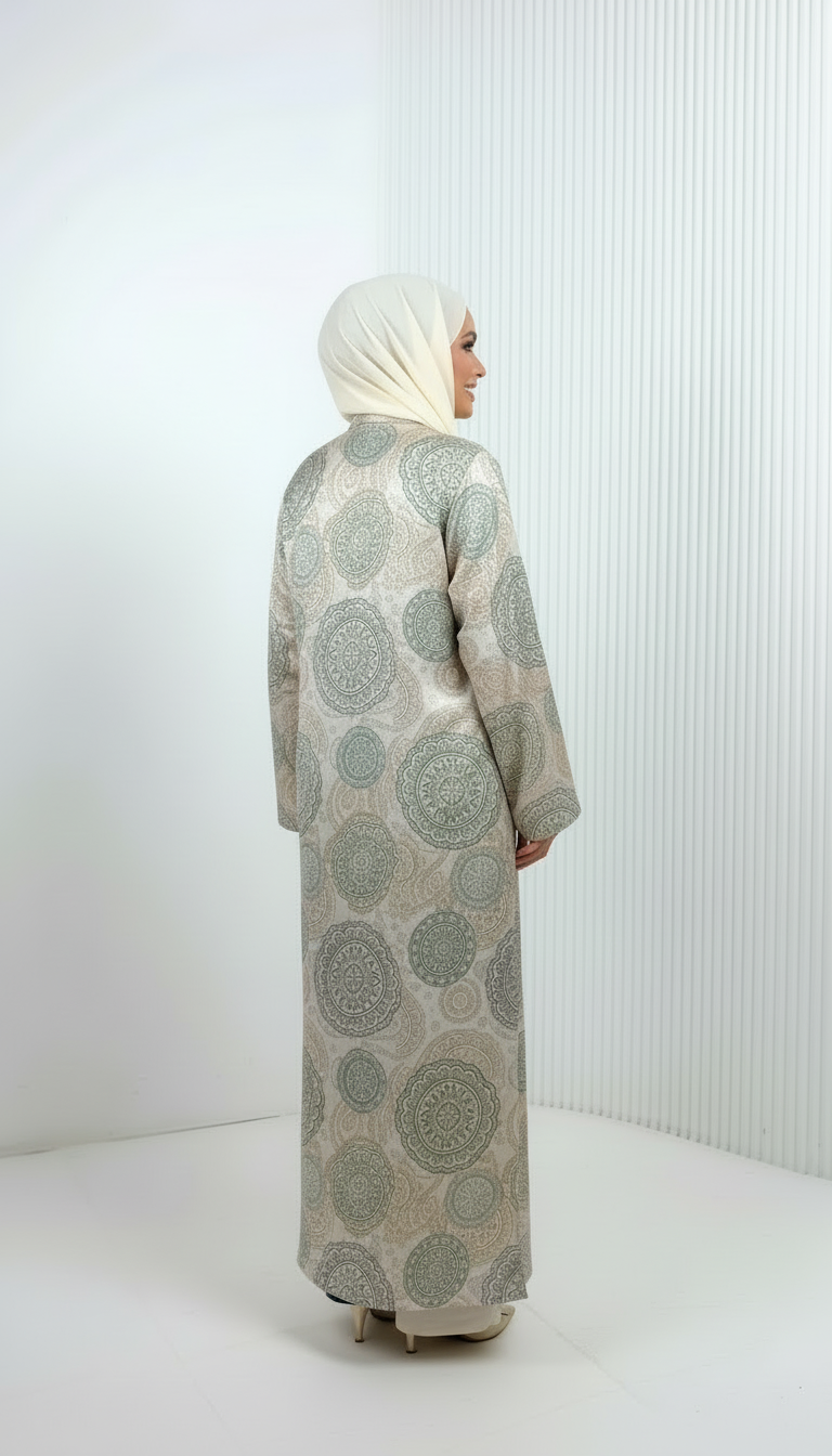 Dual Grace Emerald Double-Face Abaya