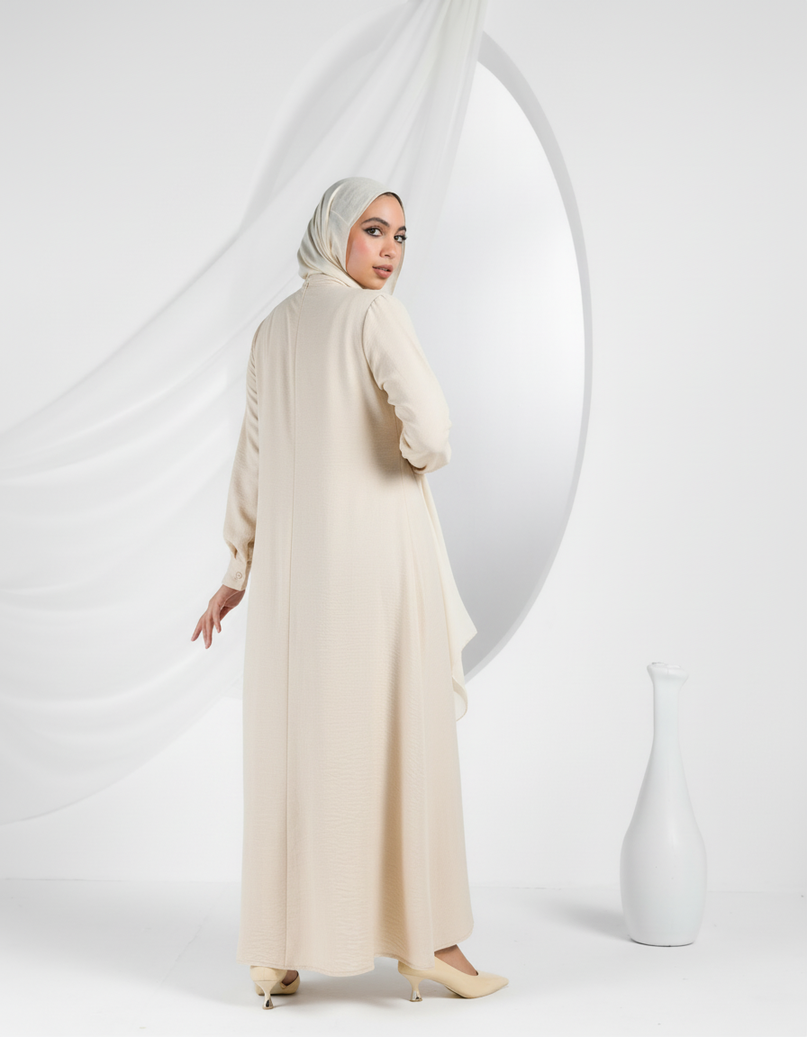 Linen Long Sleeves Basic Dress