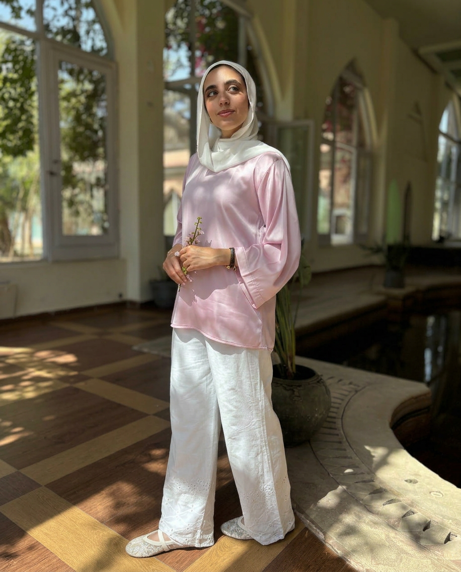 Embroidered Cotton Pants