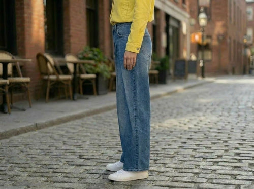 Azure Flow Wide Leg Denim Pants