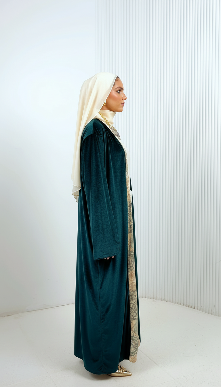 Dual Grace Emerald Double-Face Abaya
