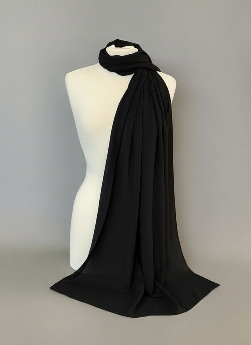 Wide Chiffon Scarf