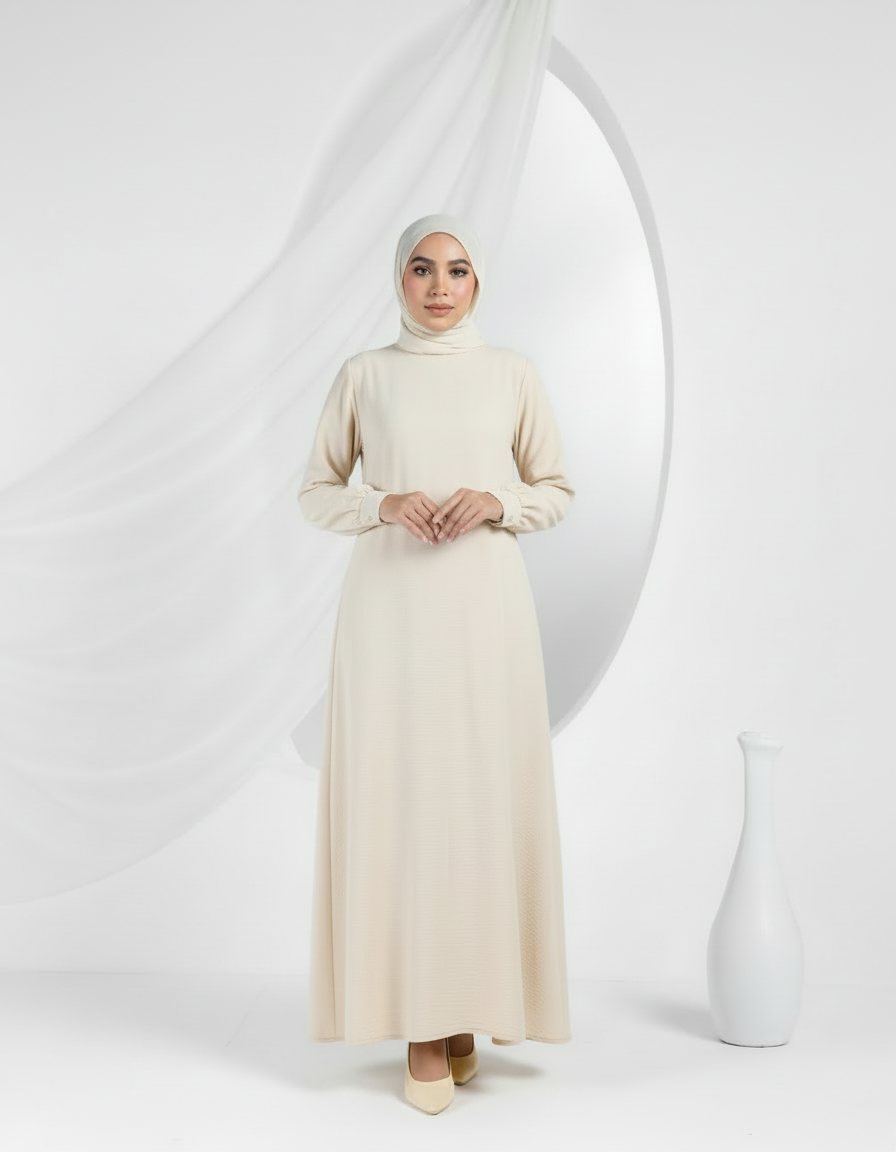 Linen Long Sleeves Basic Dress