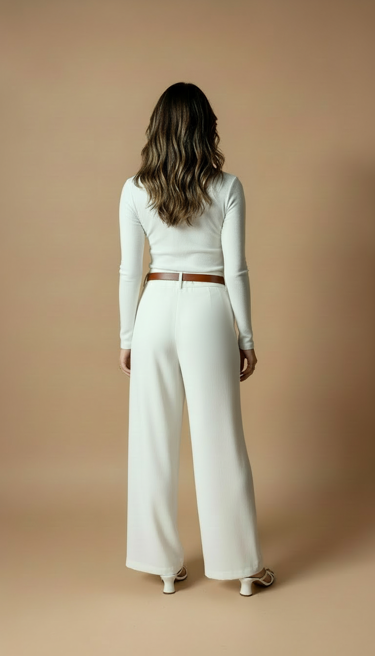 Ivory Flare Flow Pants