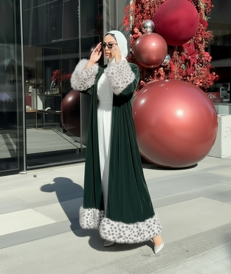 The Emerald Velvet Abaya