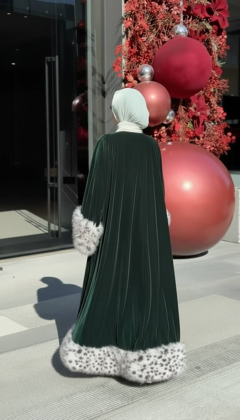 The Emerald Velvet Abaya