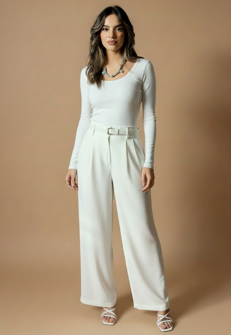 Ivory Flare Flow Pants