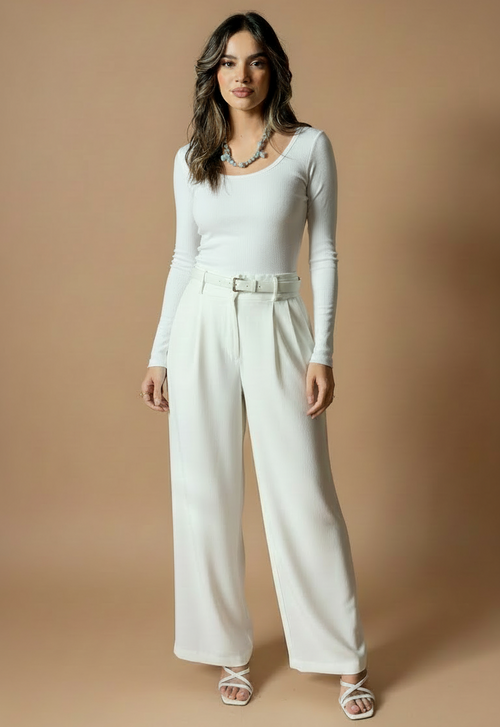 Ivory Flare Flow Pants