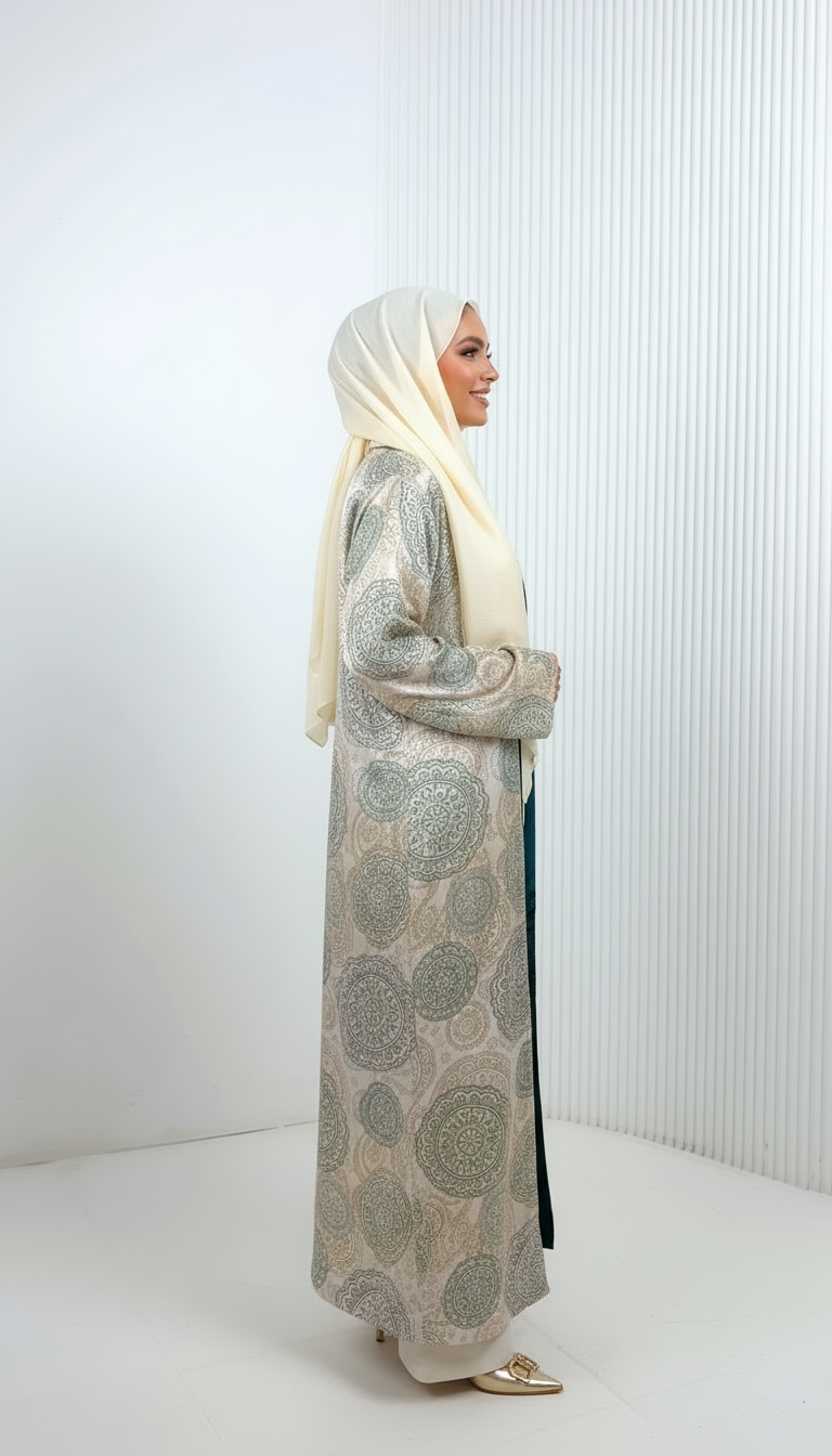 Dual Grace Emerald Double-Face Abaya