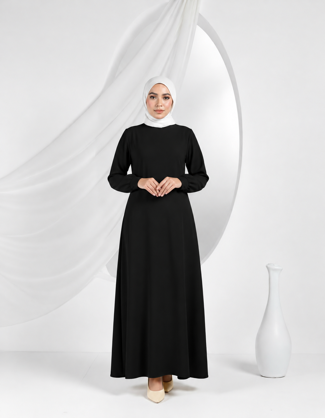 Linen Long Sleeves Basic Dress
